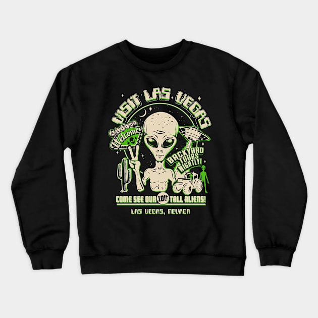 Vegas UFO Aliens Sighting Crewneck Sweatshirt by DeepFriedArt